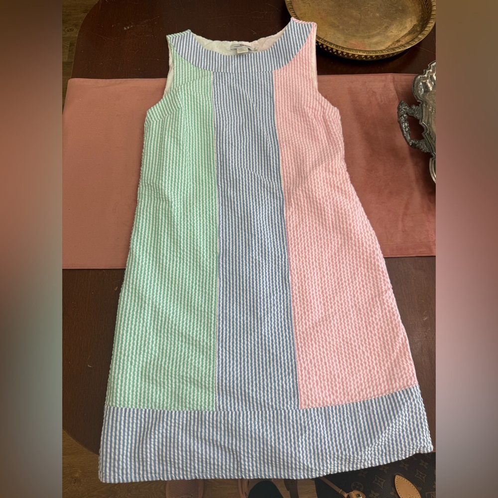 Vineyard Vines sear sucker color block dress size 0